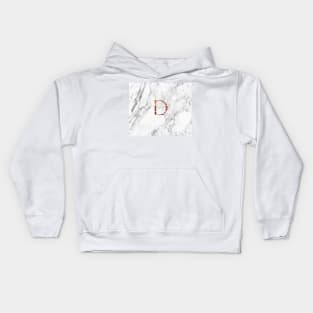 Monogram rose marble D Kids Hoodie